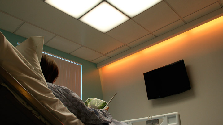 Philips Lighting’s HealWell LED cove lighting improves patient experience with color-changing lighting that supports sleep rhythms