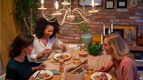 Visualization of a dinner table full of color